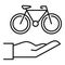 Keep rent bike icon, outline style
