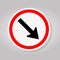 Keep Right by The Arrow Red Circle Traffic Road Sign Isolate On White Background,Vector Illustration