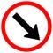 Keep Right by The Arrow Red Circle Traffic Road Sign,Vector Illustration, Isolate On White Background Label. EPS10