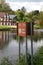 Keep right and maximum speed warning sign on the River Severn in Shrewsbury