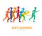 Keep Running Card. Vector