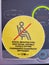 Keep social distance warning sticker on digital display of treadmill gym equipment