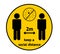 Keep a social distance - yellow round sign, illustration. Protection measure during coronavirus pandemic