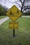 Keep to Right of Yellow Line - Bike Trail Sign