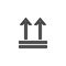 Keep up, package handling label filled outline icon