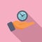 Keep work duration icon flat vector. Plan budget timer