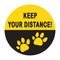 Keep your distance round floor marking for queue shoe prints as dog paw footprint