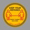 Keep Your Distance sign. Stop Wait Here Floor Sticker. Social Distancing Warning Sticker. Vector Text Illustration Background