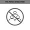 Keep your distance. in the workplace, in a public place. Work safety. Editable Stroke. Information icon.