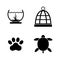 Keeping Pets. Simple Related Vector Icons