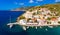 Kefalonia Assos Village aerial view panorama