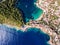 Kefalonia Assos Village in Greece as seen from above