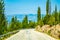 Kefalonia island scenic road in beautiful Mediterranean scenery Greece