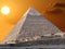 Kefren Pyramid and the sun