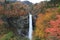 Kegon Falls with autumn leaves in Nikko,Japan.