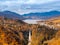 Kegon waterfall with autumn tree and mountain in Nikko, Japan