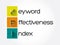 KEI - Keyword Effectiveness Index acronym, business concept background