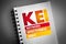 KEI - Keyword Effectiveness Index acronym on notepad, business concept background