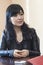 Keiko Matsui gives interview before her performance in Minsk on March 27, 2013