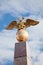 Keisarinnankivi - Stele of the Empress in Helsinki. Double-headed eagle on the globe