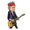 Keith Richards of The Rolling Stones Cartoon Caricature Portrait