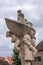 Keizer Karel als scheepstrekker Statue on Brug der Keizerlijke Geneugten, Ghent, Belgium