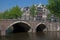 Keizersgracht in Amsterdam with bridge and canal houses