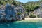 Kekova where sunken shipwrecks of Dolkisthe Antique City which was destroyed by earthquakes in the 2nd century, Turkey