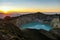 Kelimutu - Kelimutu - Turquoise colored volcanic lakes during the sunrise