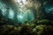 kelp forest underwater garden with schools of fish, octopus and other marine creatures