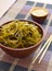 Kelp ( laminaria ) in a bowl on the white background