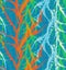 Kelp seaweed blue and orange abstract rough
