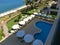 Kemer, Antalya, Turkey - May 11, 2021: Panorama of beach of Golden Lotus 4 star hotel