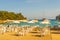 KEMER, TURKEY: Famous Moonlight Beach in Kemer on a sunny day.