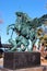 Kemer, Turkey - February 4, 2022: Equestrian statue of Bellerophon, the Corinthian hero of Greek mythology, on winged horse