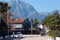 Kemer, Turkey - March 14, 2022: Street view of Kemer, Antalya Province in southwestern Turkey. Kemer is a popular resort town in