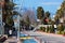 Kemer, Turkey - March 14, 2022: Street view of Kemer, Antalya Province in southwestern Turkey. Kemer is a popular resort town in