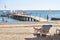 Kemer, Turkey, September 24, 2019: A small number of vacationers on a popular beach in Turkey