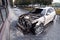 Kemerovo 2019-09-16 Burned out white car Infiniti FX50S