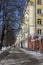 Kemerovo, view of the city street in early spring