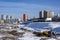 Kemerovo, view from the University bridge over the Iskitimka rive