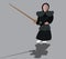 Kendo figher sword