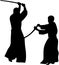 Kendo fighters silhoutette