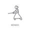 kendo linear icon. Modern outline kendo logo concept on white ba