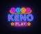 Keno Lottery neon sign vector. Lotto Design template neon sign, Casino, celebration light banner, neon signboard