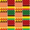 Kente geometric vector seamless pattern, tribal African nwentoma cloth style design perfect for fabrics and textiles