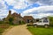 Kentish farmhouses summer day view Sellindge England