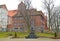 KENTShIN, POLAND. An obelisk `Memories of the died Poles 1939 - 1956` and a church St. Hedgehogs