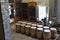 Kentucky, Bourbon distillery, display of barrels and packaging of special orders.