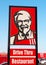 Kentucky Fried Chicken Drive Thru Restaurant sign with Colonel Sanders